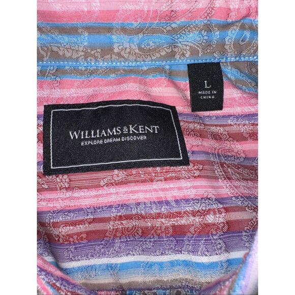 Williams & Kent long-sleeve button-down shirt with a colorful striped and paisle - Picture 4 of 4